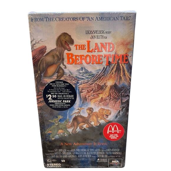 The Land Before Time VHS Movie Home Video Dinosaur Spielberg Promo Sealed NEW - Picture 1 of 5